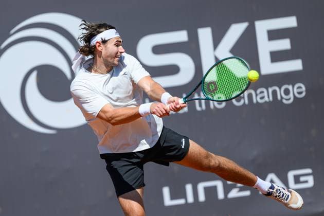 TENNIS - ATP, Tennis Herren DANUBE Upper Austria Open MAUTHAUSEN,AUSTRIA,30.APR.25 - TENNIS - ATP Challenger Tour, DANUBE Upper Austria Open. Image shows Patrik Trhac (USA).  GEPAxpictures xChristianxMoser