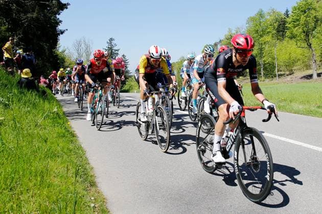 1 stage Muenchenstein Fribourg Emanuel Buchmann GER 30 04 2025 Hochwald SO, SWITZERLAND, Tour de Romandie 1 stage Muenchenstein Fribourg Emanuel Buchmann GER Team Cofidis in the middle