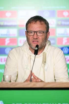 Soccer, DFB Cup Women, 20250430, Press conference MD 1 FC Bayern Munich SV Werder Bremen In the picture Coach Bremen Thomas HORSCH Cologne Rhein Energie Stadium North Rhine-Westphalia Germany Copyright: Passion2Press MarkusxFischerx