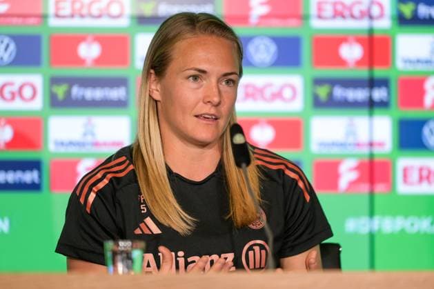 Soccer, DFB Pokal Women, 20250430, Press conference MD 1 FC Bayern München SV Werder Bremen In the picture Magdalena ERIKSSON Bayern, 5 Köln Rhein Energie Stadion Nordrhein Westfalen Germany Copyright: Passion2Press MarkusxFischerx