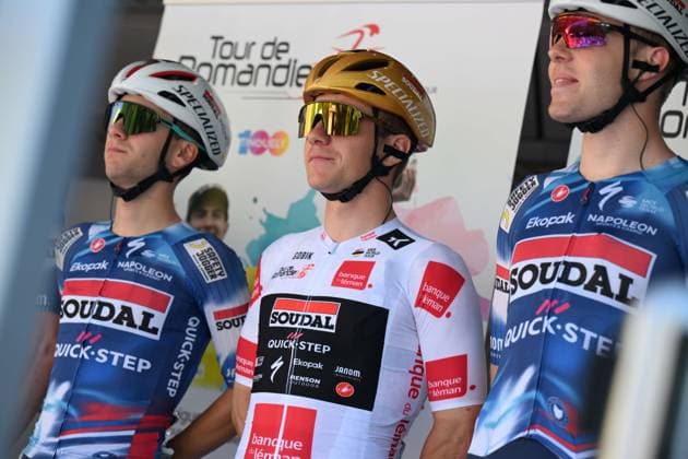 30-04-2025 Tour De Romandie; Tappa 01 Munchenstein - Fribourg; 2025, Soudal - Quick Step; Evenepoel, Remco; Munchenstein; 
