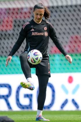 Soccer, DFB Cup Women, 20250430, Final training MD 1 FC Bayern Munich SV Werder Bremen In the picture goalkeeper Maria Luisa GROHS Bayern, 1 Köln Rhein Energie Stadion Nordrhein Westfalen Germany Copyright: Passion2Press MarkusxFischerx