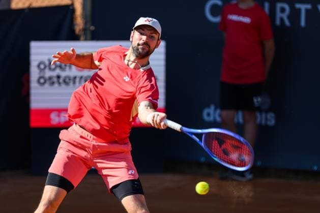 TENNIS - ATP, Tennis Herren DANUBE Upper Austria Open MAUTHAUSEN,AUSTRIA,30.APR.25 - TENNIS - ATP Challenger Tour, DANUBE Upper Austria Open. Image shows Jurij Rodionov (AUT).  GEPAxpictures xChristianxMoser