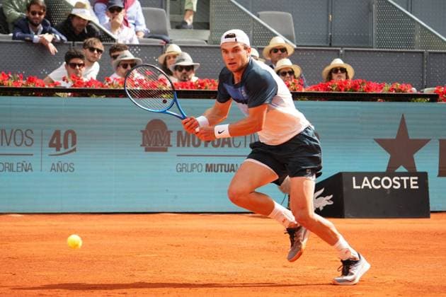 Tennis player Jack Draper vs Tommy Paul during the Madrid 2025 Masters Series in Madrid on 30 April 2025. Cordon Press 
