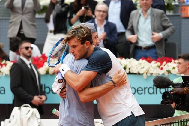 Tennis player Jack Draper vs Tommy Paul during the Madrid 2025 Masters Series in Madrid on 30 April 2025. Cordon Press 