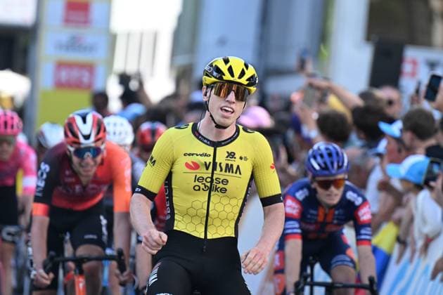 30-04-2025 Tour De Romandie; Tappa 01 Munchenstein - Fribourg; 2025, Visma - Lease A Bike; Brennan, Matthew; Fribourg; 