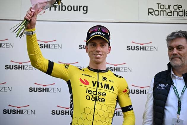 30-04-2025 Tour De Romandie; Tappa 01 Munchenstein - Fribourg; 2025, Visma - Lease A Bike; Brennan, Matthew; Fribourg; 