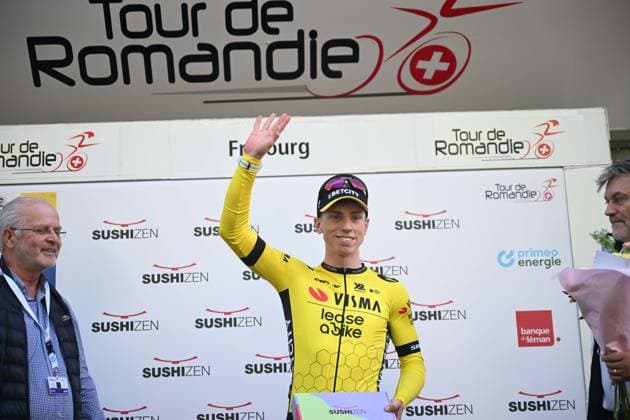 30-04-2025 Tour De Romandie; Tappa 01 Munchenstein - Fribourg; 2025, Visma - Lease A Bike; Brennan, Matthew; Fribourg; 