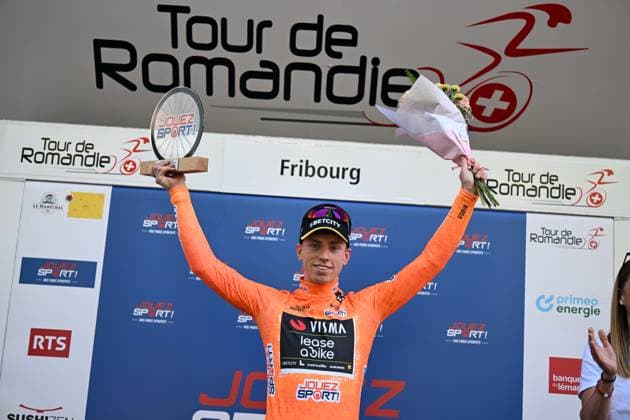 30-04-2025 Tour De Romandie; Tappa 01 Munchenstein - Fribourg; 2025, Visma - Lease A Bike; Brennan, Matthew; Fribourg; 