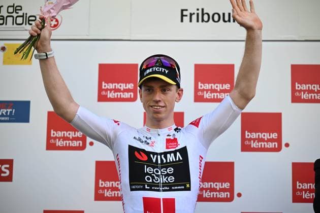 30-04-2025 Tour De Romandie; Tappa 01 Munchenstein - Fribourg; 2025, Visma - Lease A Bike; Brennan, Matthew; Fribourg; 