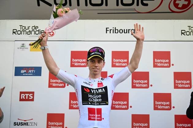 30-04-2025 Tour De Romandie; Tappa 01 Munchenstein - Fribourg; 2025, Visma - Lease A Bike; Brennan, Matthew; Fribourg; 