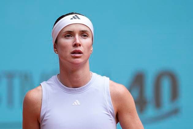 April 30, 2025, Madrid, Madrid, Spain: Elina Svitolina of Ukraine in action against Moyuka Uchijima of Japan during the Mutua Madrid Open 2025, ATP, Tennis Herren Masters 1000 and WTA, Tennis Damen 1000 tennis tournament, celebrated at Caja Magica on April 30, 2025 in Madrid, Spain. Madrid Spain - ZUMAa181 20250430_zaa_a181_159 Copyright: xOscarxJ.xBarrosox