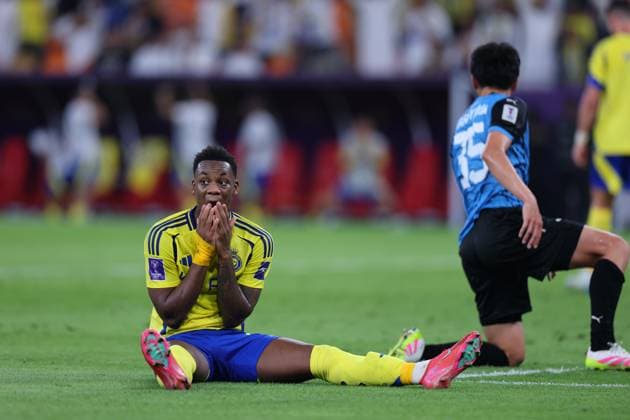 Sport Bilder des Tages Al-Nassr FC vs Kawasaki Frontale - AFC Champions League Elite Semi Finals JEDDAH, SAUDI ARABIA - April 30: Jhon Duran of Team Al-Nassr FC reacts during the AFC Champions League Elite Semi Finals match between Al-Nassr FC and Kawasaki Frontale at King Abdullah Sports City Stadium on April 30, 2025 in Jeddah, Saudi Arabia. Jeddah Saudi Arabia Copyright: xAbdullahxAhmedx