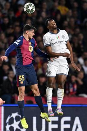 Barcellona 30 04 2025 - Champions League Barcellona-Inter foto Daniele Buffa Image nella foto: Denzel Dumfries-Gerard Martin 