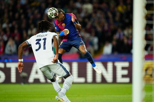 FC Barcelona, Barca v FC Internazionale Milano - UEFA Champions League 2024 25 Semi Final First Leg Raphinha right winger of Barcelona and Brazil in action during the UEFA Champions League 2024 25 Semi Final First Leg match between FC Barcelona and FC Internazionale Milano at Estadi Olimpic Lluis Companys on April 30, 2025 in Barcelona, Spain. Barcelona Madrid Spain  Copyright: xJosexBretonx originalFilename:bretonhernandez-fcbarcel250430_npD7H.jpg
