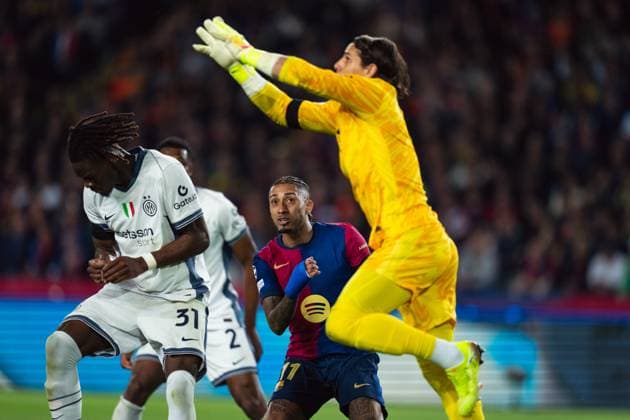 Spain-Football-Champions League - Semifinal First Leg - FC Barcelona, Barca v Inter Milan in Barcelona, Spain. Barcelona, Spain, 30, April, 2025. Spain-Football-Champions League - Semifinal First Leg - FC Barcelona v Inter Milan. Barcelona Olympic Stadium Lluis Companys Barcelona Spain