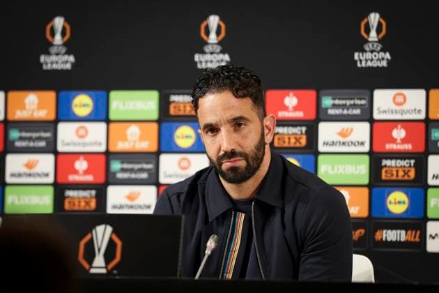Manchester United, ManU FC press conference, PK, Pressekonferenz Bilbao Manchester United Manager Ruben Amorim during the Manchester United FC Press Conference ahead of the UEFA Europa League Semi-Final 1st Leg between Athletic Club and Manchester United FC, at Estadio de San MamÃ s, Bilbao, Spain on 30 April 2025 Credit: Phil Duncan Every Second Media Editorial use only. All images are copyright Every Second Media Limited. No images may be reproduced without prior permission. Copyright: xIMAGO EveryxSecondxMediax ESM-1451-0010 PhilxDuncanx xEveryxSecondxMediax