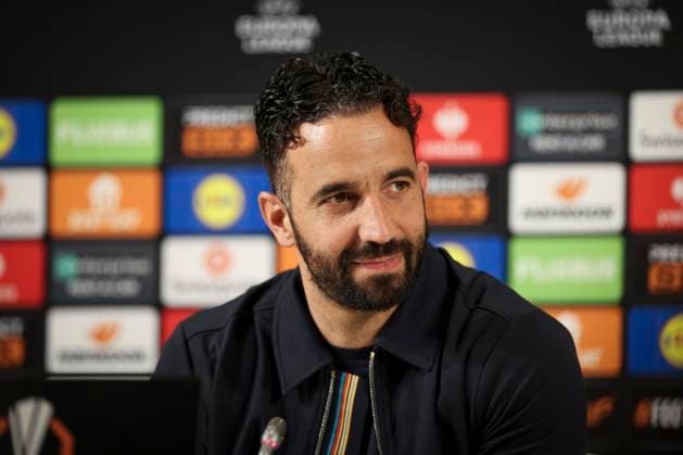 Manchester United, ManU FC press conference, PK, Pressekonferenz Bilbao Manchester United Manager Ruben Amorim during the Manchester United FC Press Conference ahead of the UEFA Europa League Semi-Final 1st Leg between Athletic Club and Manchester United FC, at Estadio de San MamÃ s, Bilbao, Spain on 30 April 2025 Credit: Phil Duncan Every Second Media Editorial use only. All images are copyright Every Second Media Limited. No images may be reproduced without prior permission. Copyright: xIMAGO EveryxSecondxMediax ESM-1451-0012 PhilxDuncanx xEveryxSecondxMediax