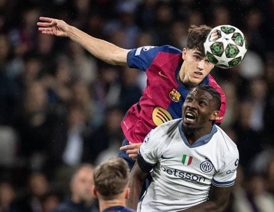 Barcelona vs Inter Gavi in action during the game against Inter valid for Champions League at the Olimpic Lluis Companys stadium, in Barcelona, today april 30, 2025. Copyright: xx 0L3A2108