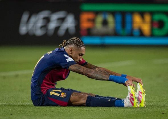 Barcelona vs Inter Raphinha in action during the game against Inter valid for Champions League at the Olimpic Lluis Companys stadium, in Barcelona, today april 30, 2025. Copyright: xx 0L3A3247