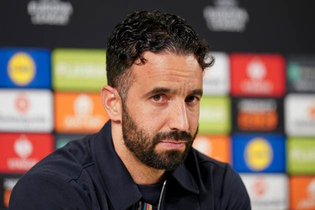 Manchester United, ManU FC press conference, PK, Pressekonferenz Bilbao Manchester United Manager Ruben Amorim during Manchester United FC Press Conference ahead of the UEFA Europa League Semi-Final 1st Leg match between Athletic Club and Manchester United, Bilbao at the Estadio de San MamÃ s, Bilbao, Spain on 30 April 2025 Credit: Eleanor Hoad Every Second Media Editorial use only. All images are copyright Every Second Media Limited. No images may be reproduced without prior permission. Copyright: xIMAGO EveryxSecondxMediax ESM-1452-0037 EleanorxHoadx xEveryxSecondxMediax