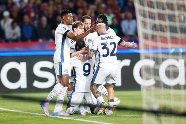 Inter team group, Mannschaftsbild, Totale (Inter), APRIL 30, 2025 - Football Soccer : UEFA Champions League match between FC Barcelona, Barca 3-3 FC Internazionale Milano at the Estadi Olimpic Lluis Companys in Barcelona, Spain. Noxthirdxpartyxsales  (289168650)