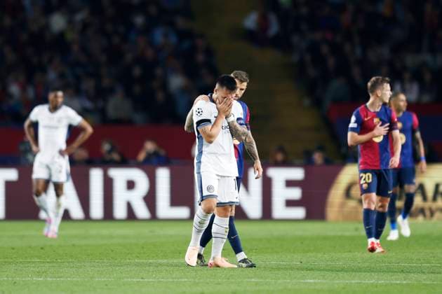 Lautaro Martinez (Inter), APRIL 30, 2025 - Football Soccer : UEFA Champions League match between FC Barcelona, Barca 3-3 FC Internazionale Milano at the Estadi Olimpic Lluis Companys in Barcelona, Spain. Noxthirdxpartyxsales  (289168687)