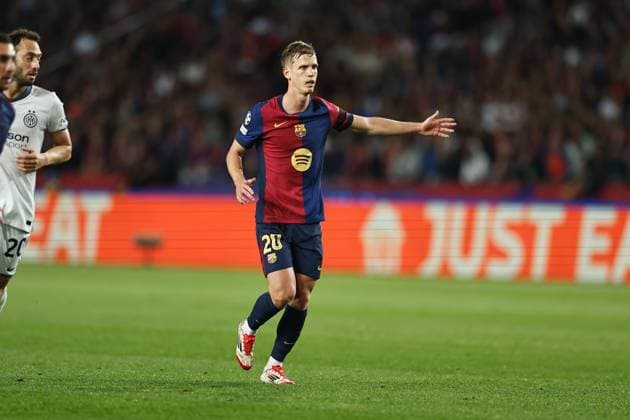 Dani Olmo (Barcelona), APRIL 30, 2025 - Football Soccer : UEFA Champions League Semi-finals 1st leg match between FC Barcelona, Barca 3-3 FC Internazionale Milano at the Estadi Olimpic Lluis Companys in Barcelona, Spain. Noxthirdxpartyxsales  (289171869)