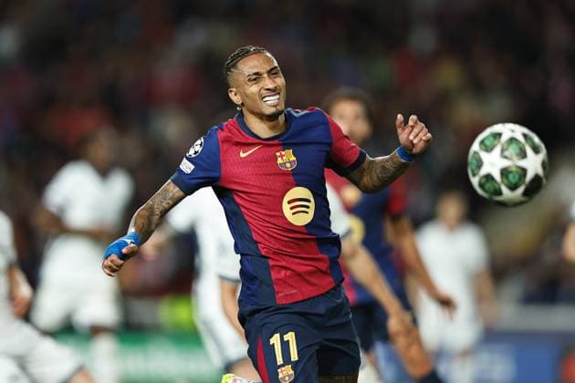 Raphinha (Barcelona), APRIL 30, 2025 - Football Soccer : UEFA Champions League Semi-finals 1st leg match between FC Barcelona, Barca 3-3 FC Internazionale Milano at the Estadi Olimpic Lluis Companys in Barcelona, Spain. Noxthirdxpartyxsales  (289172048)