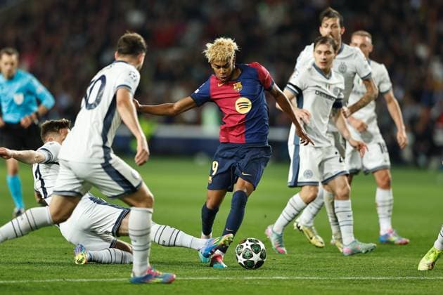 Lamine Yamal (Barcelona), APRIL 30, 2025 - Football Soccer : UEFA Champions League Semi-finals 1st leg match between FC Barcelona, Barca 3-3 FC Internazionale Milano at the Estadi Olimpic Lluis Companys in Barcelona, Spain. Noxthirdxpartyxsales  (289172131)
