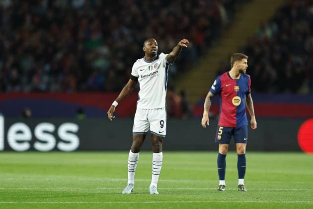 Marcus Thuram (Inter), APRIL 30, 2025 - Football Soccer : UEFA Champions League Semi-finals 1st leg match between FC Barcelona, Barca 3-3 FC Internazionale Milano at the Estadi Olimpic Lluis Companys in Barcelona, Spain. Noxthirdxpartyxsales  (289172293)