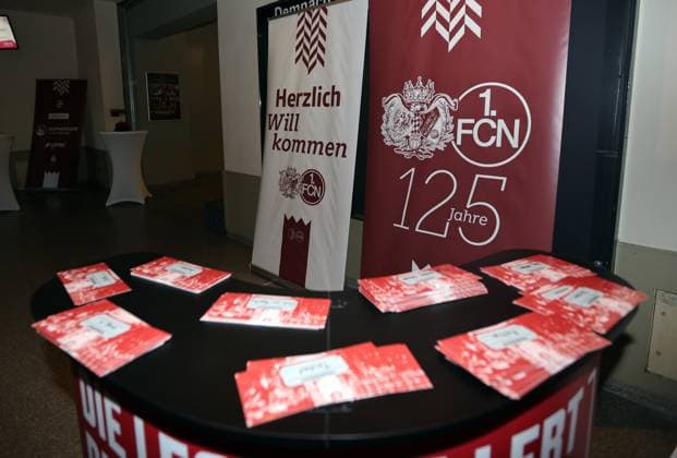 30 04 2025 Football season 2024 2025 Film premiere Cinema film premiere Cinema film premiere Aura of a legend for the 125th anniversary 125 years of FCN of 1 FC Nuremberg at Cinecitta Nuremberg The club celebrates its 125th birthday Sportfoto Zink DaMa xdaxmax Symbolbild Symbol photo Feature Impression Reception area