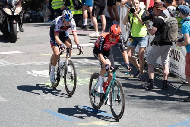 01 05 2025, xhfmx, Radsport Radklassiker 2025, Frankfurt Eschborn The leading duo Pierre Thierry Arkea B B Hotels crosses the Feldberg DFL DFB REGULATIONS PROHIBIT ANY USE OF PHOTOGRAPHS as IMAGE SEQUENCES and or QUASI VIDEO Frankfurt am Main