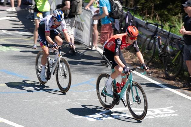 01 05 2025, xhfmx, Radsport Radklassiker 2025, Frankfurt Eschborn The leading duo Pierre Thierry Arkea B B Hotels crosses the Feldberg DFL DFB REGULATIONS PROHIBIT ANY USE OF PHOTOGRAPHS as IMAGE SEQUENCES and or QUASI VIDEO Frankfurt am Main