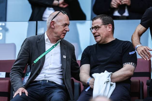 Sport, Football, DFB Womens Cup Season 2024 2025 Final FC Bayern Munich SV Werder Bremen 01 05 2025, RheinEnergieSTADION Bernd Neuendorf DFB President Max Eberl Chief Sports Officer FC Bayern Munich Cologne RheinEnergieSTADION North Rhine-Westphalia Germany