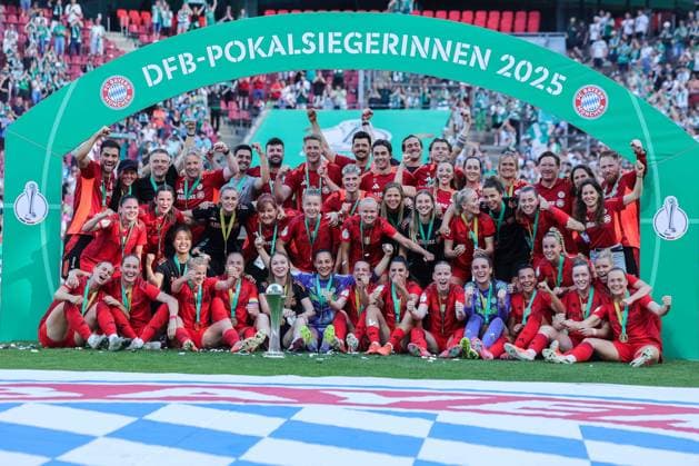Soccer DFB Cup Women Final FC Bayern Munich SV Werder Bremen on 01 05 2025 at RheinEnergieStadion in Cologne Winner photo Munich DFB regulations prohibit any use of photographs as image sequences and or quasi video xJRx