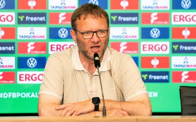 1 5 2025, Football, GER, Women, DFB Cup, Season 2024 2025,Final, FC Bayern Munich SV Werder Bremen Coach Thomas Horsch SV Werder Bremen at the press conference after the match Cologne RheinenergieSTADION North Rhine-Westphalia Germany