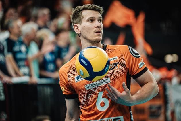 Volleyball Men Season 2024 2025 1 Volleyball Bundesliga Men Final SVG Lüneburg vs BERLIN RECYCLING Volleys 01 05 2025 Johannes Tille 6, Berlin Recycling Volleys Lüneburg LKH Arena Niedersachsen Germany