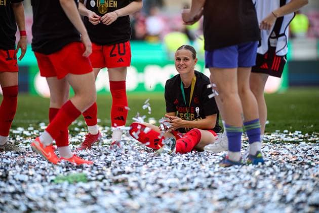 COLOGNE, GERMANY - 1 MAY, 2025: Klara Buhl - The DFB-Pokal Frauen (Germany Women Cup) match FC Bayern Munich vs SV Werder Bremen at Rhein Energie Stadion.  Copyright: xx