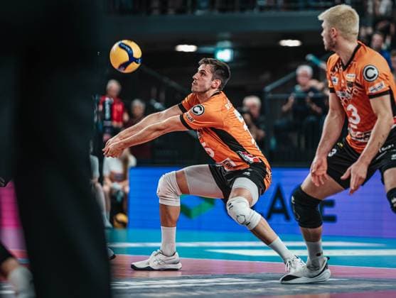 Volleyball Men Season 2024 2025 Volleyball Bundesliga Playoff Final Game 2 SVG Lüneburg vs BR Volleys 01 05 2025 Moritz Reichert 15 BERLIN RECYCLING Volleys at the acceptance Lüneburg LKH Arena Niedersachsen Germany