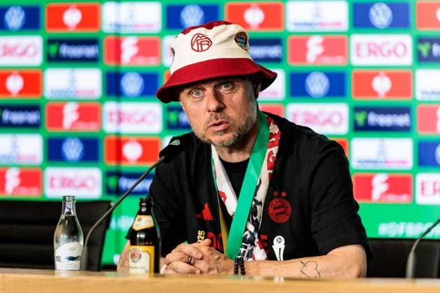 45 DFB Cup Final Womens FC Bayern Munich SV Werder Bremen, 01 05 2025 Alexander Straus FC Bayern Munich, coach during the press conference 45 DFB Cup Final Womens FC Bayern Munich SV Werder Bremen, Cologne, RheinEnergiestadion, 01 05 2025 Copyright: xBEAUTIFULxSPORTS Wunderlx
