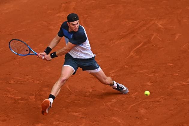 Mutua Madrid Open - Spain Jack Draper (GBR) during his quarter final round match at the Mutua Madrid Open in Madrid , Spain, on Mayl, 1, 2025. Photo by Corinne Dubreuil ABACAPRESS.COM Madrid Spain  Copyright: xDubreuilxCorinne ABACAx