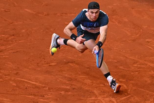Mutua Madrid Open - Spain Jack Draper (GBR) during his quarter final round match at the Mutua Madrid Open in Madrid , Spain, on Mayl, 1, 2025. Photo by Corinne Dubreuil ABACAPRESS.COM Madrid Spain  Copyright: xDubreuilxCorinne ABACAx