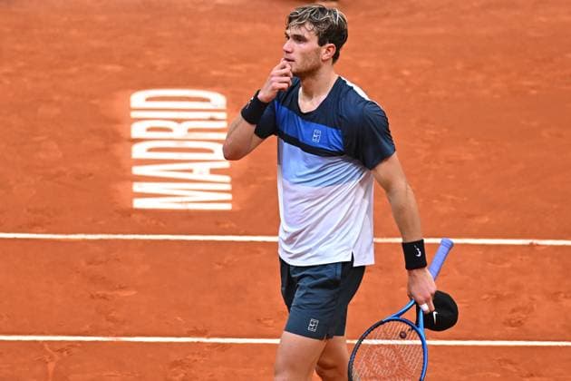 Mutua Madrid Open - Spain Jack Draper (GBR) during his quarter final round match at the Mutua Madrid Open in Madrid , Spain, on Mayl, 1, 2025. Photo by Corinne Dubreuil ABACAPRESS.COM Madrid Spain  Copyright: xDubreuilxCorinne ABACAx