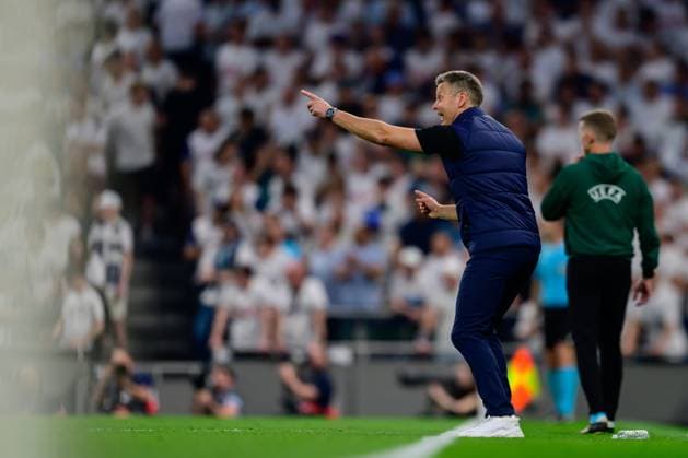 250501 Kjetil Knutsen, head coach of Bodo Glimt during the UEFA Europa League semi final football match between Tottenham and Bodo Glimt on May 1, 2025 in London Photo Marius Simensen BILDBYRAN COP 238 MM0042 bbeng fotboll football soccer fotball uefa europa league semi final semifinale bodo glimt tottenham tottenham hotspur fc spurs  Copyright: MARIUSxSIMENSEN BB250501BB566