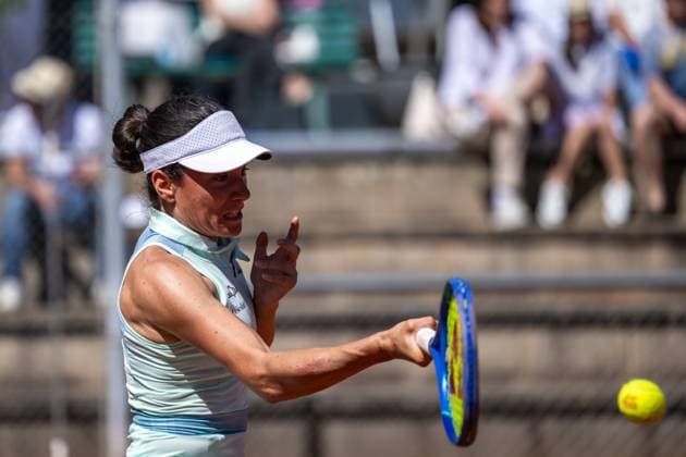 01 05 2025, GER, Women, ITF World Tennis Tour Wiesbaden Tennis Open Round of Last 16 Singles Miriam Bianca Bulgaru ROU during the match Wiesbaden Nordenstadt T2 Sports Health Club Hessen Germany