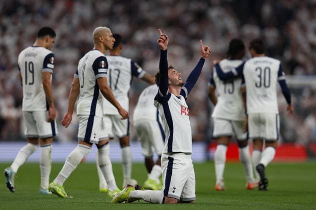 London, England, May 1st 2025: James Maddison (10 Tottenham Hotspur) celebrate after scoring during the UEFA Europa League match between Tottenham Hotspur and Bodo Glimt at Tottenham Hotspur Stadium in London, England (Alexander Canillas SPP) Copyright: xAlexanderxCanillas SPPx spp-en-AlCa-9U2A6766
