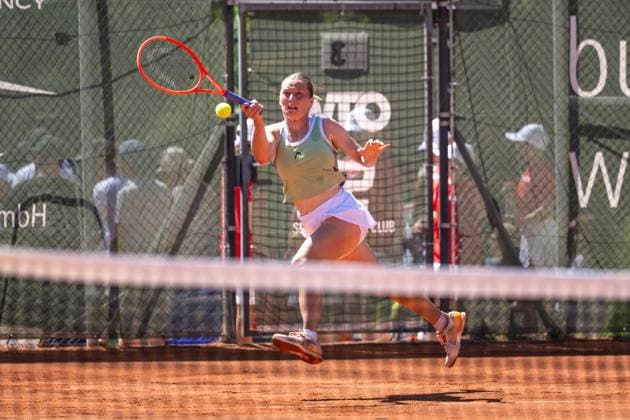 01 05 2025, GER, Women, ITF World Tennis Tour Wiesbaden Tennis Open Round of Last 16 Singles Anna Siskova CZE during the match Wiesbaden Nordenstadt T2 Sports Health Club Hessen Germany