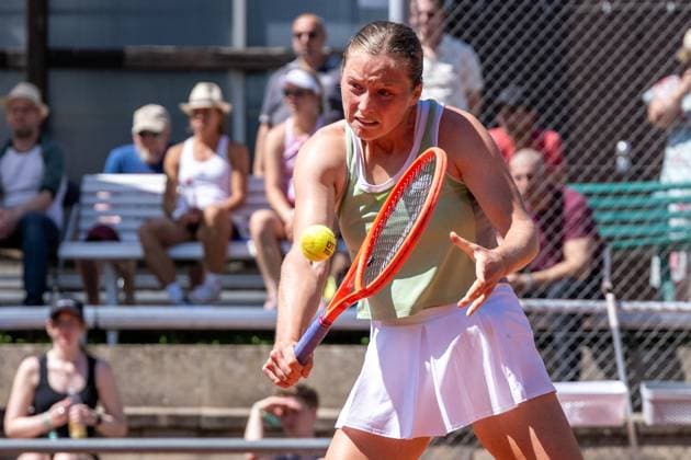 01 05 2025, GER, Women, ITF World Tennis Tour Wiesbaden Tennis Open Round of Last 16 Singles Anna Siskova CZE during the match Wiesbaden Nordenstadt T2 Sports Health Club Hessen Germany