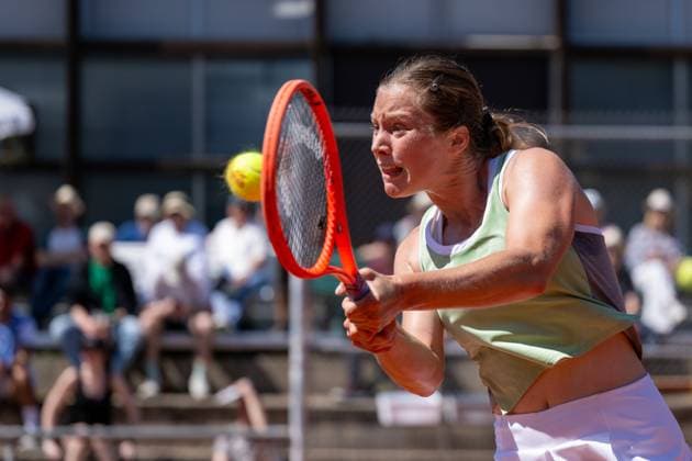 01 05 2025, GER, Women, ITF World Tennis Tour Wiesbaden Tennis Open Round of Last 16 Singles Anna Siskova CZE during the match Wiesbaden Nordenstadt T2 Sports Health Club Hessen Germany